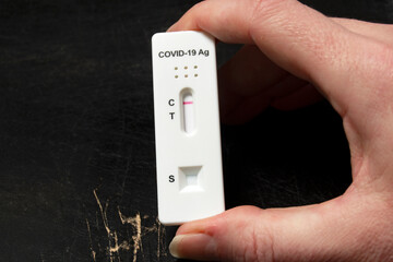Negative diagnostic test result at SARS-CoV-2 (Covid-19) coronavirus pandemic.Concept for omicron variant, corona virus