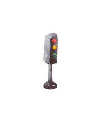 Traffic light isolated on a white background. Watercolor drawing for decorating road illustrations.