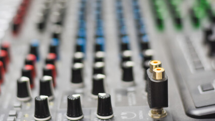 Obraz premium Mix audio for conferences with lots of buttons.