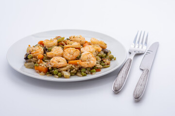 assorted vegetables with shrimps