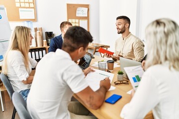 Obraz premium Group of business workers working at the office.