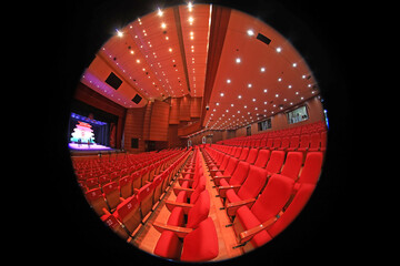 The red row chairs are in the theater, North China
