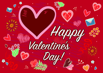 Happy Valentine's Day heart design greeting card