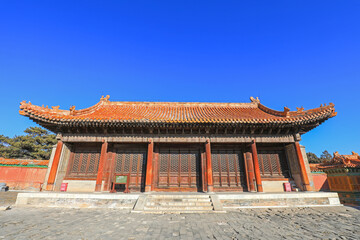 Fototapeta na wymiar Architectural scenery of the tomb of empress Cixi of the Qing Dynasty, China
