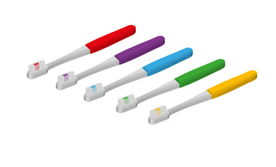 Colorful Toothbrush vector Illustration collection set
