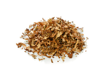 Heap of tobacco isolated on white background    
