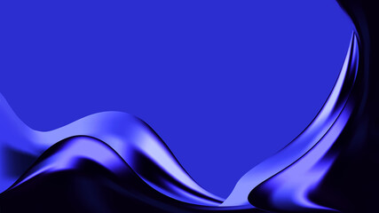 Abstract modern bright blue background with fluid dark waves. Luxury backdrop. Premium art digital screens. Copy space. Trendy color poster, banner, flyer. Futuristic wallpaper. Minimal design.