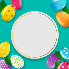 Happy Easter greeting Card Template Vector Illustration