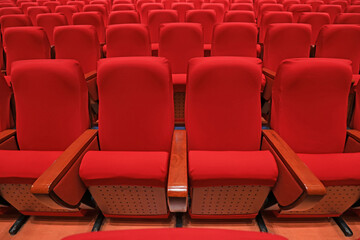 The red row chairs are in the theater, North China