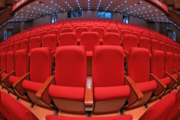 The red row chairs are in the theater, North China