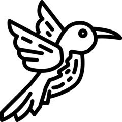 humming bird line icon