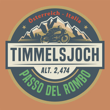 Emblem with the name of Timmelsjoch - Passo del Rombo