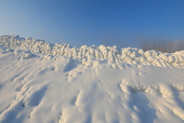 Artificial snow in a ski resort, North China