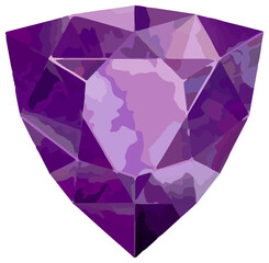 2月の誕生石・宝石　アメジストのルース　ベクター素材