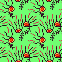 Seamless abstract unique artwork with abstract hand drawn pattern