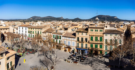 stately homes and town hall, Plaça Espanya, LLucmajor, Mallorca, Balearic Islands, Spain