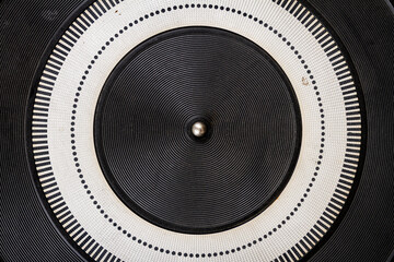 Close up of vintage rubber turntable platter mat