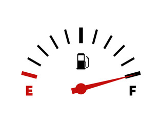 Fuel tank indicator. Fuel meter. Fuel level. Vector EPS 10.