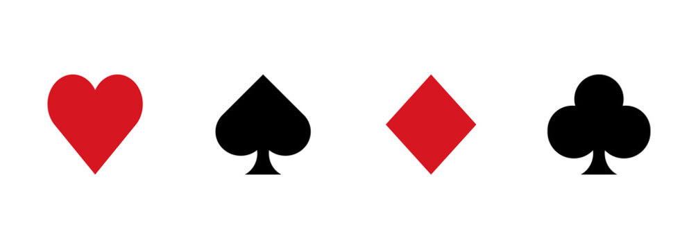 Card suit icons. Flat style. Vector EPS 10.