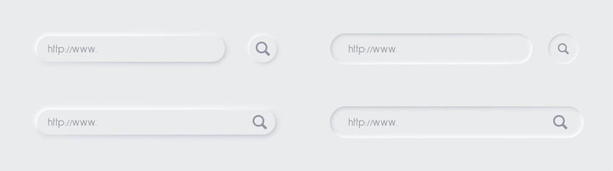 Search bar set in neumorphic style. UI design for Apps, Websites, Interfaces, Social Media
