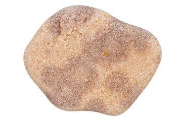 Top view of single red pebble