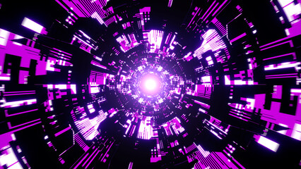 Bright Purple Futuristic Sci Fi Tunnel Texture Background