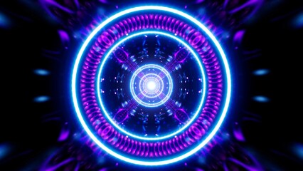 Glowing Spiritual Neon Light Tunnel