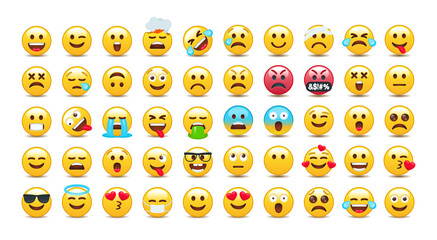 Emoji set vector isolated icon illustration. Emoticon big collection. Emoji face set illustration