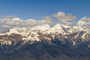 Fototapeta na wymiar Caucasus mountains in Sochi