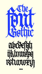 Gothic. Vector. Lowercase letters on a white background. Stylish calligraphy. Elegant european font for design. Medieval modern style. Elegant pattern for fabric and packaging.