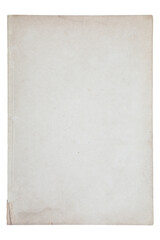 Very old grunge kraft paper with stains on white isolated background