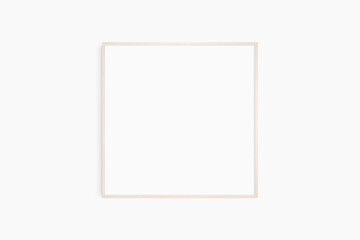 Frame mockup 1:1 square. Single thin light wood frame mockup. Clean, modern, minimalist, bright. Square frame mockup.