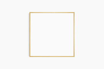 Frame mockup 1:1 square. Single thin oak wood frame mockup. Clean, modern, minimalist, bright. Square frame mockup.