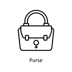 Purse vector Outline Icon Design illustration. Home Improvements Symbol on White background EPS 10 File