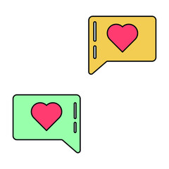 Valentine Love Chat Vector icon which is suitable for commercial work and easily modify or edit it

