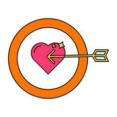 Love Heart Target Vector icon which is suitable for commercial work and easily modify or edit it

