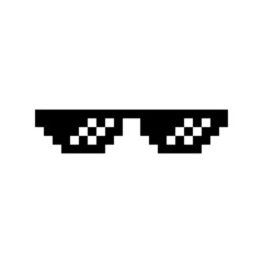 pixel art glasses isolated on white background