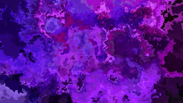 abstract animated twinkling stained background full HD seamless loop video - watercolor splotch liquid effect - velvet violet purple lilac amethyst iris orchid color
