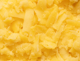 Sliced boiled potatoes as a background.