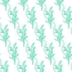 Botanical floral leaves seamless pattern. Floral pattern