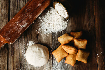 Turkish doughnuts turkish traditional food Pişi (Hamur) for breakfast
