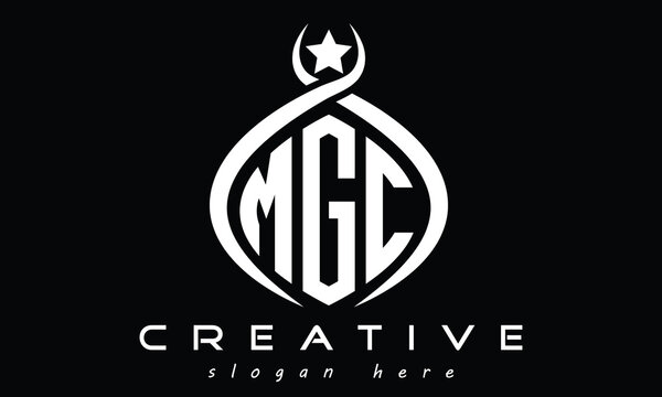 MGC three letters monogram curved initial logo design, geometric minimalist modern logo, vector template