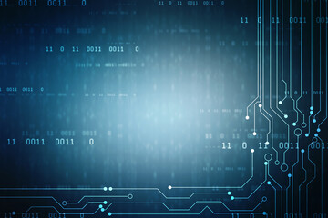 Abstract futuristic circuit board Illustration, Circuit board with various technology elements. Circuit board pattern for digital abstract technology background