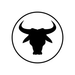 THE BULL HEAD AND HORN ICON LOGOS VECTOR DESIGN
