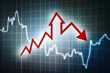 Naklejka premium 3d rendering business graph and documents. Stock market chart. Business graph background, Financial Background