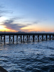 Fototapeta na wymiar pier in the sunset