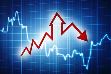 3d rendering business graph and documents. Stock market chart. Business graph background, Financial Background