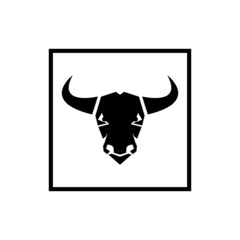 THE BULL HEAD AND HORN ICON LOGOS VECTOR DESIGN