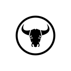 THE BULL HEAD AND HORN ICON LOGOS VECTOR DESIGN