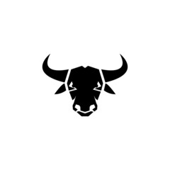 THE BULL HEAD AND HORN ICON LOGOS VECTOR DESIGN